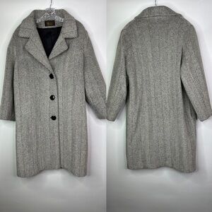 Lauren Meren Wool Mohair Herringbone Pea Coat Size 16